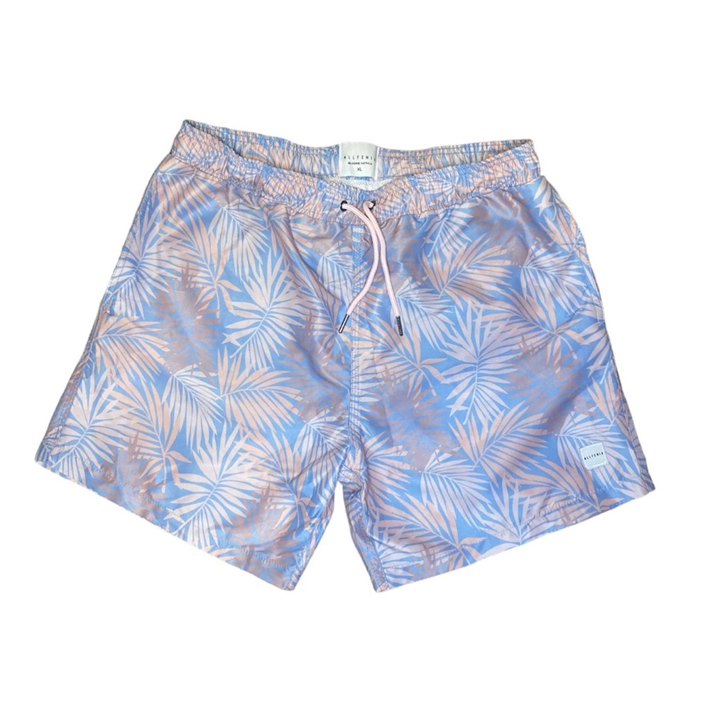 All Felix mens swim trunks | pastel leafy print pink blue purple | size XL |